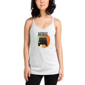 HerJeepLife Retro Orange Sunset Women's Racerback Tank