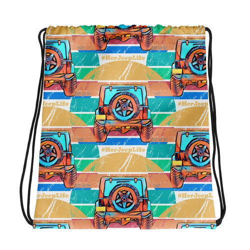 HerJeepLife Vintage Sunset Drawstring Bag