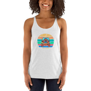 #HerJeepLife Vintage Sunset Women's Racerback Tank
